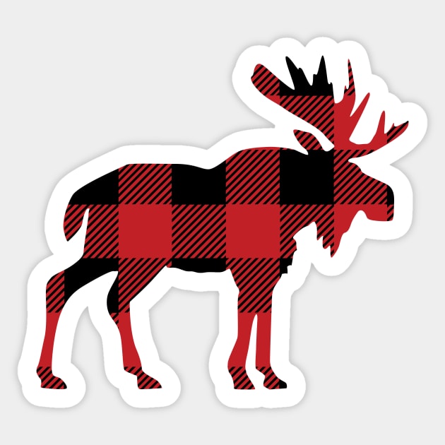 Moose Red Flannel Sticker by DoctorWatsonDesigns